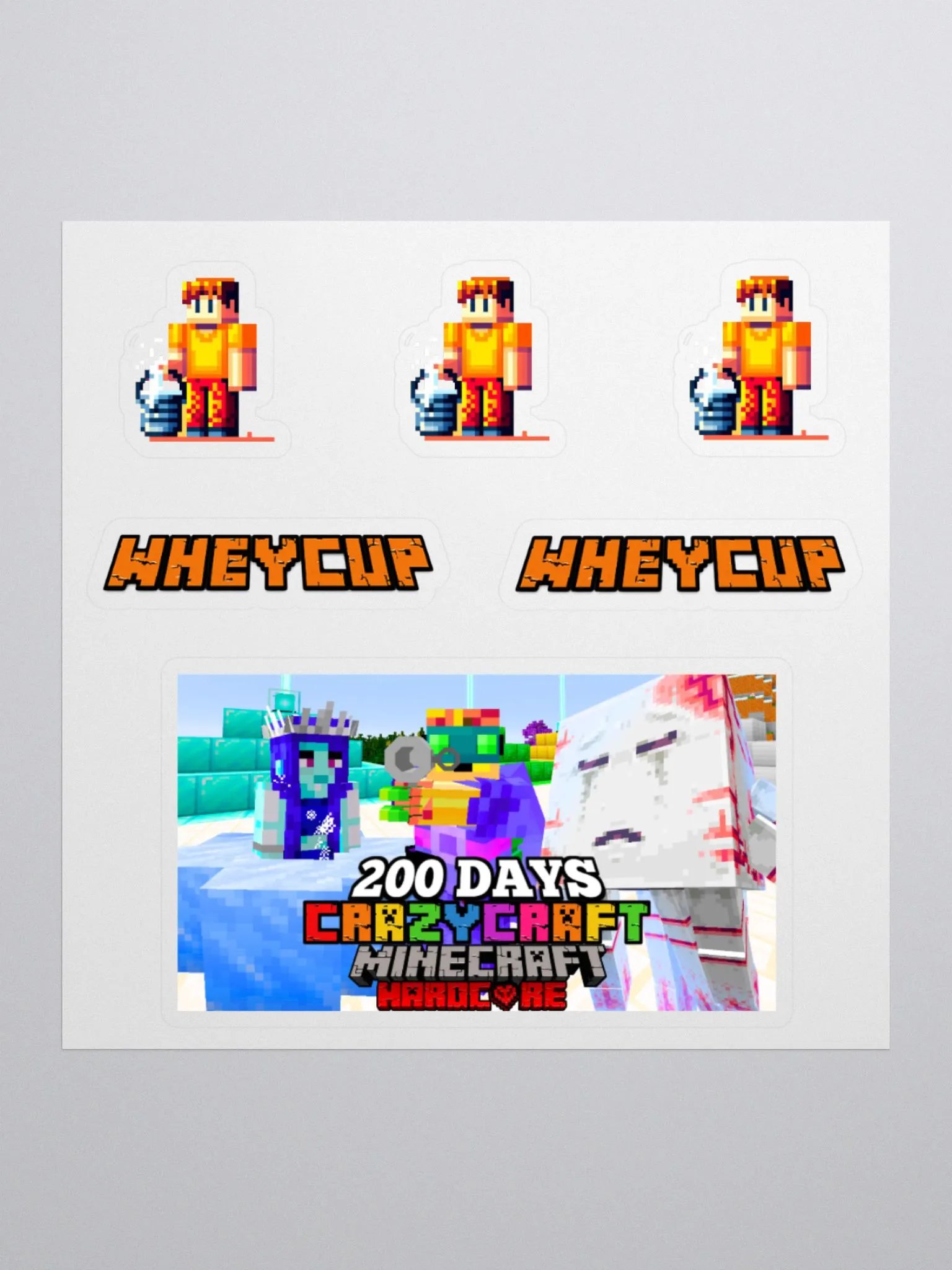 Wheycup CRAZYCRAFT 200 DAYS Sticker Sheet product image (1)