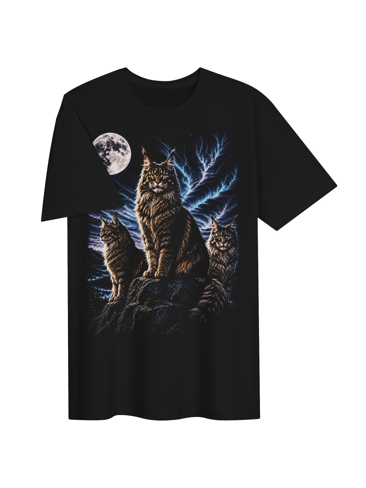 Maine Coon Howling Moon Tshirt | Unexpected Legends Shirt product image (2)