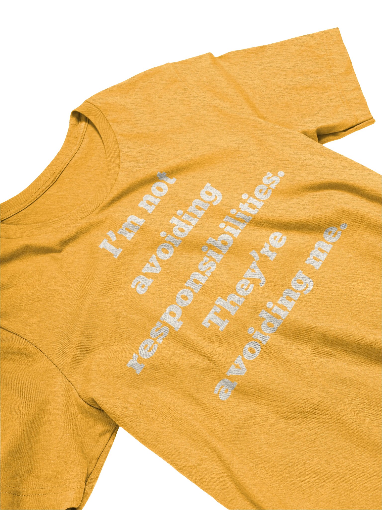 I'm Not Avoiding Responsibilities Funny T-Shirt | Sarcastic Quote Tee | Bella Canvas 3001 | Gift for Him Her product image (3)