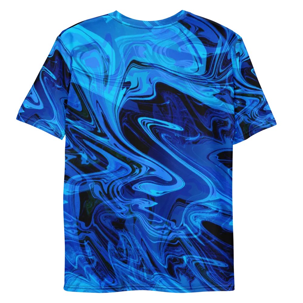 Blue and Black Swarm Pattern Urban Design T-Shirt product image (10)