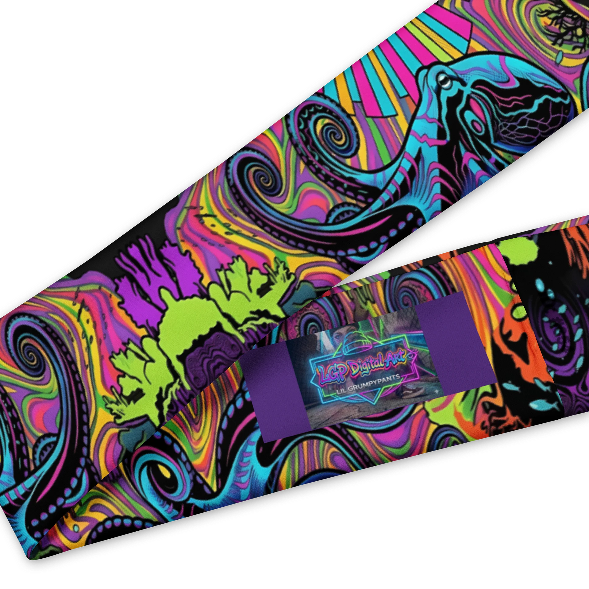 Psychedelic Octopus All-Over Print Headband product image (4)