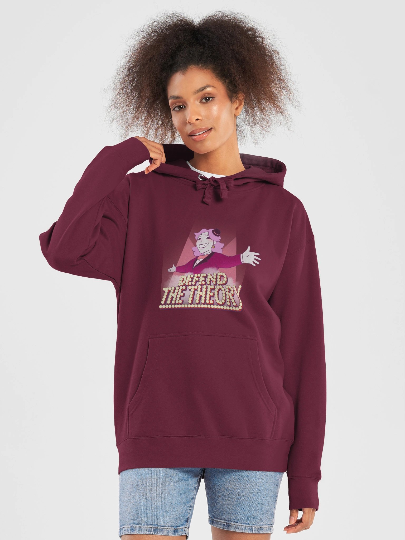 Defend The Theory Hoodie - Standard Pink product image (41)