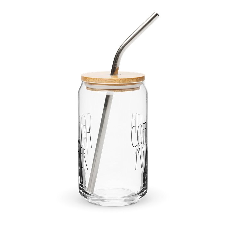 Coffee With My Father | 16 oz Iced Coffee Glass (Lid + Straw) product image (2)
