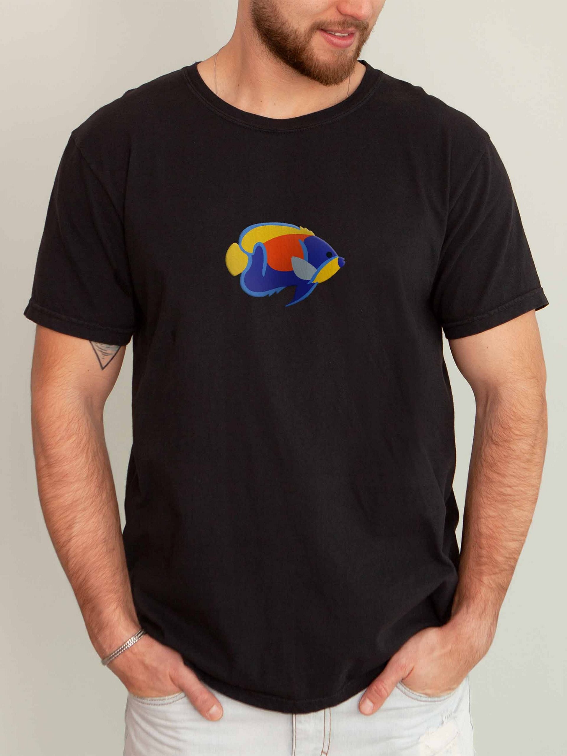 Majestic Angelfish Premium T-Shirt (Embroidered) for Reef and Marine Aquarium Lovers product image (2)
