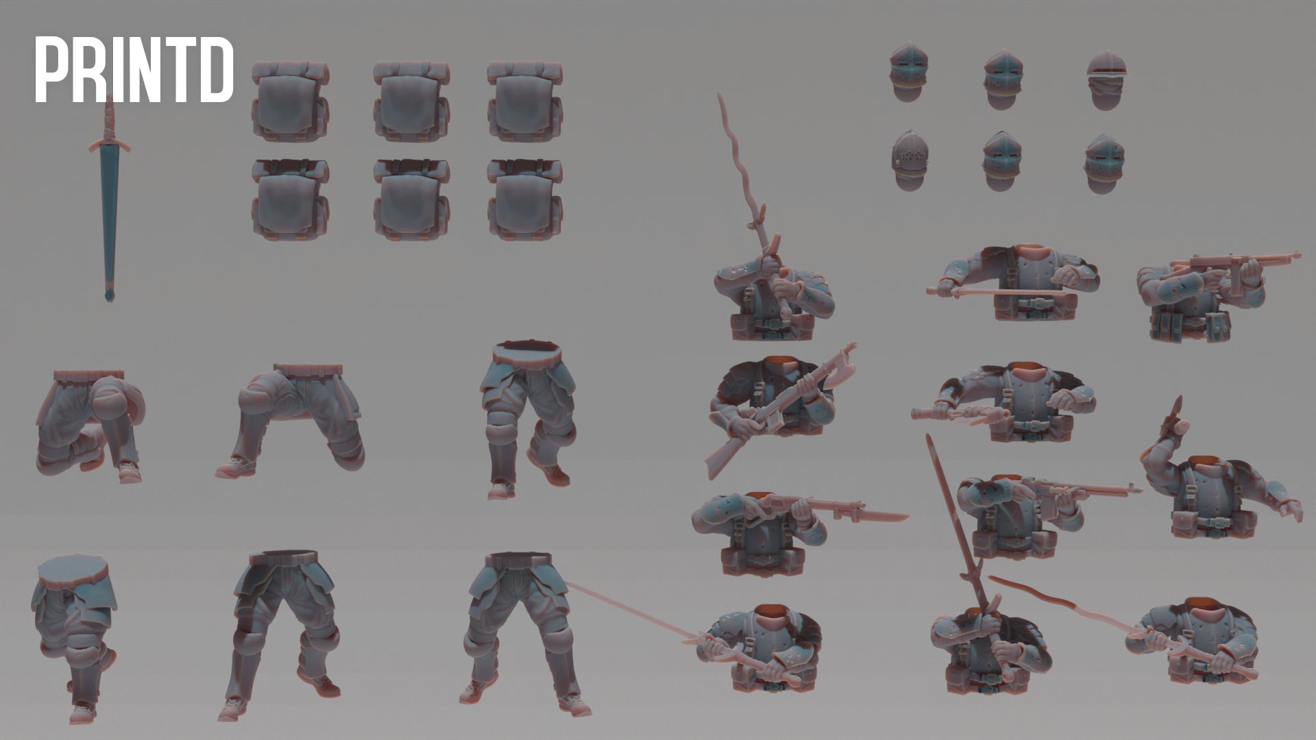Antioch Shocktrooper Soldiers - Trench Crusade Scale model kit grimdark religious soldiers Hobby Resin Scale Models product image (2)