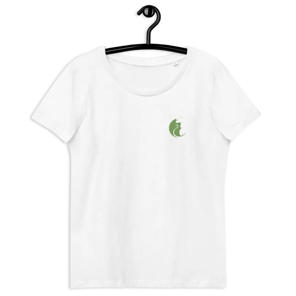 KawaiiKitten Embroidered Organic White Tee! product image (11)