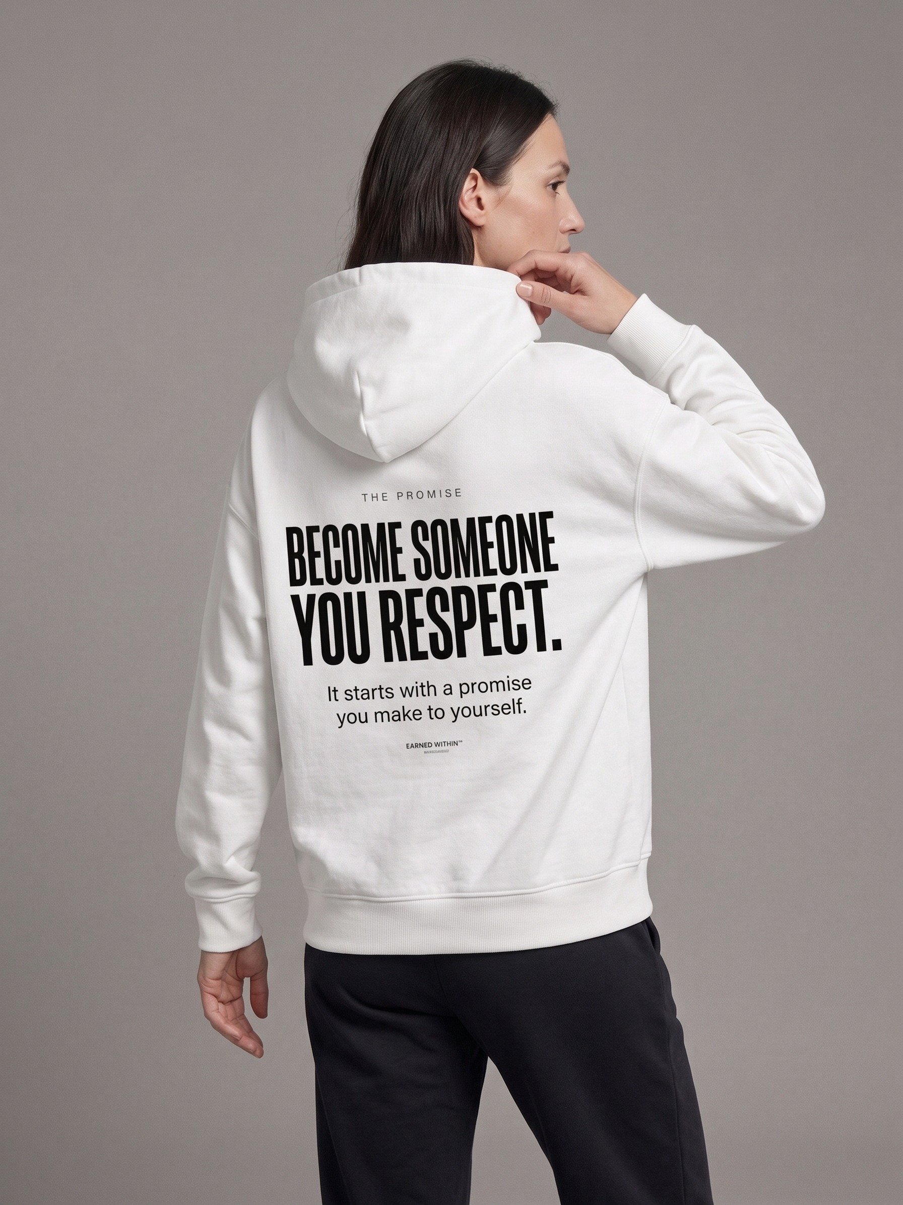 BECOME SOMEONE YOU RESPECT HOODIE — LIGHT product image (3)