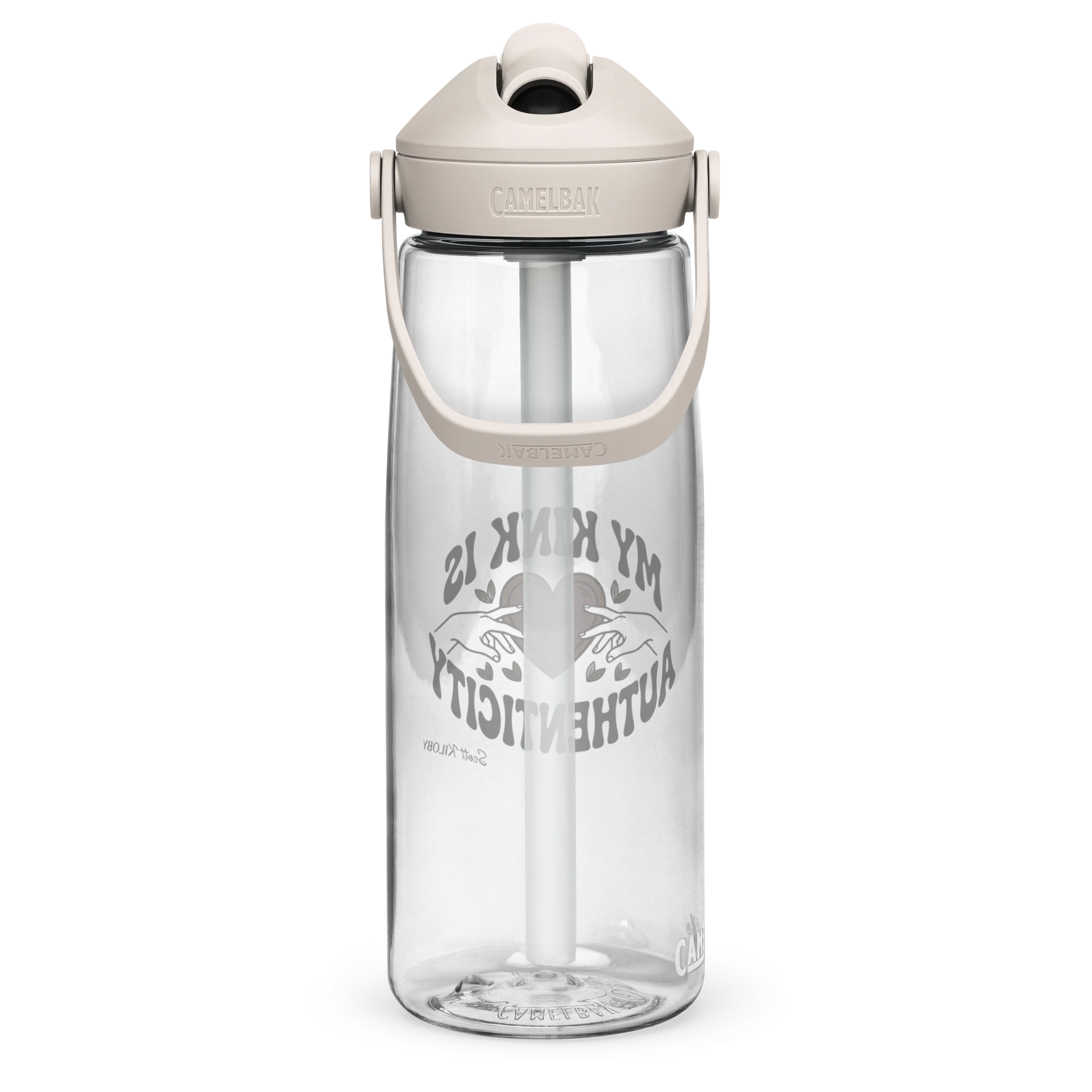 “My Kink Is Authenticity” Clear Flip Straw Water Bottle product image (4)