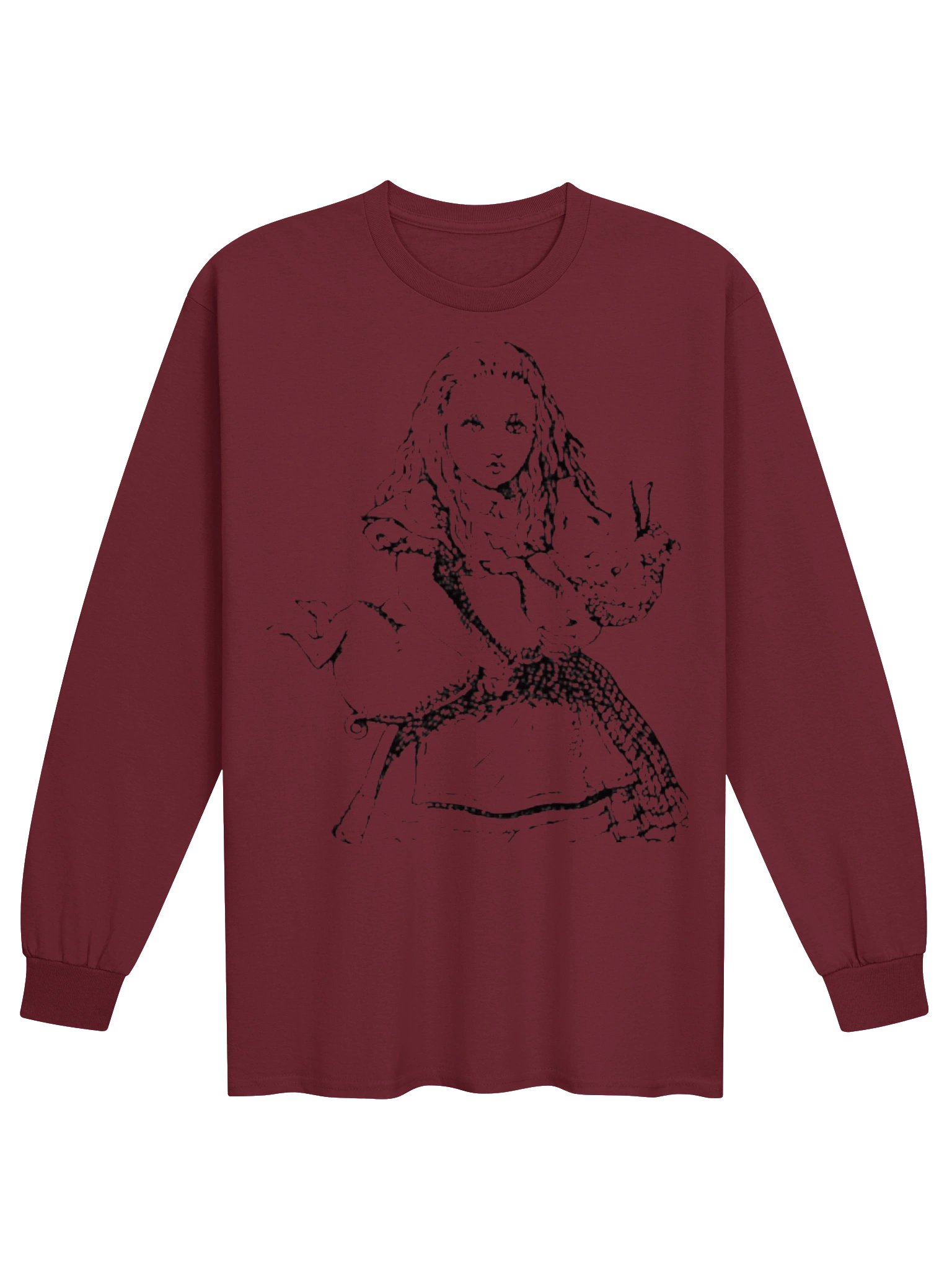 Alice Pig and Pepper Unisex Cotton Long Sleeve Shirt, Original John Tenniel Illustration product image (1)