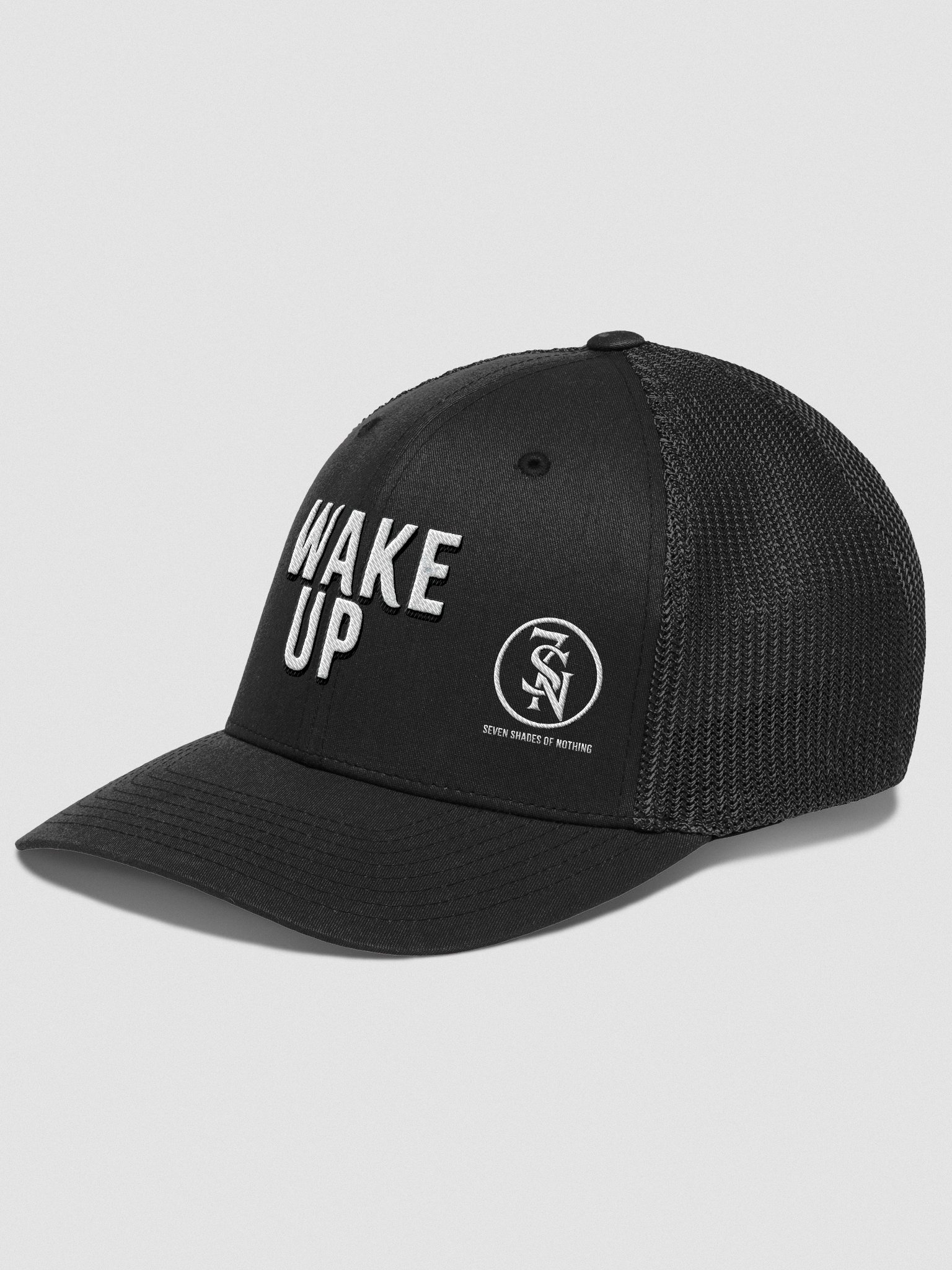 “Wake Up” embroidered mesh-back trucker hat – Seven Shades of Nothing product image (6)
