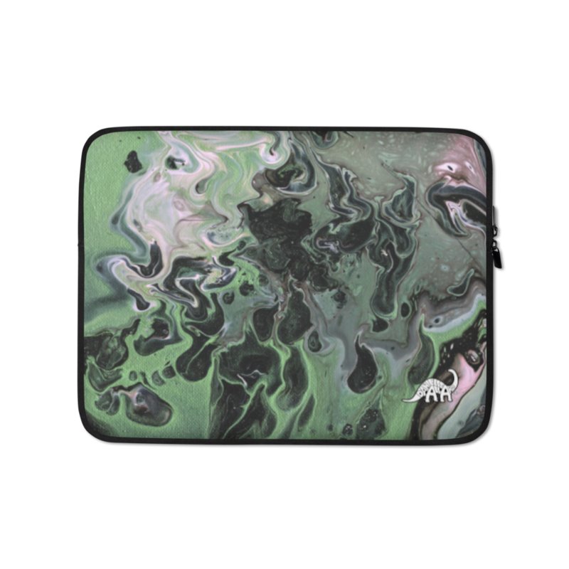 Metallic Green Fluid Acrylic Laptop Sleeve product image (1)