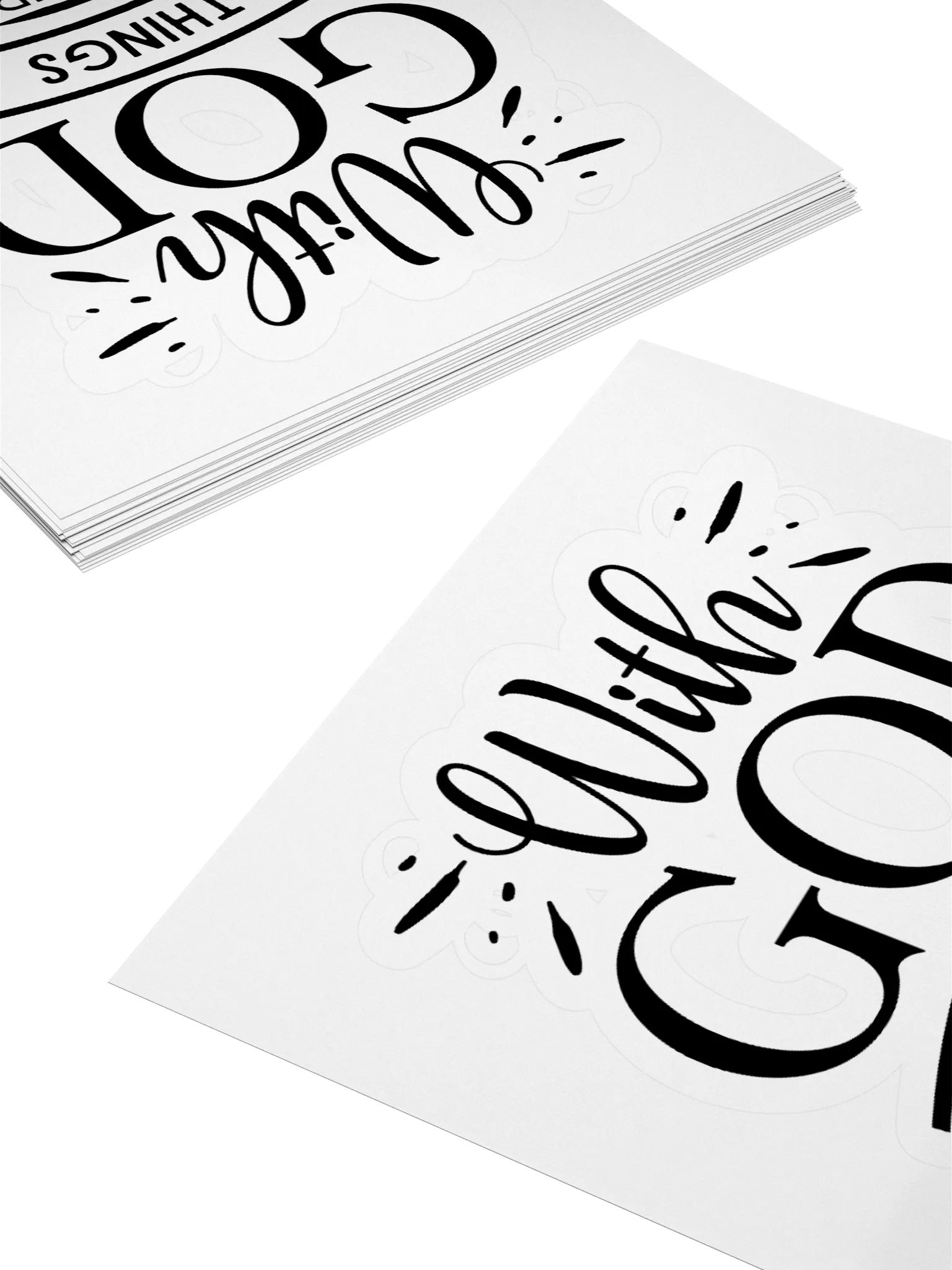 Whimsical Custom Sticker Cuts - With God all things are possible product image (12)