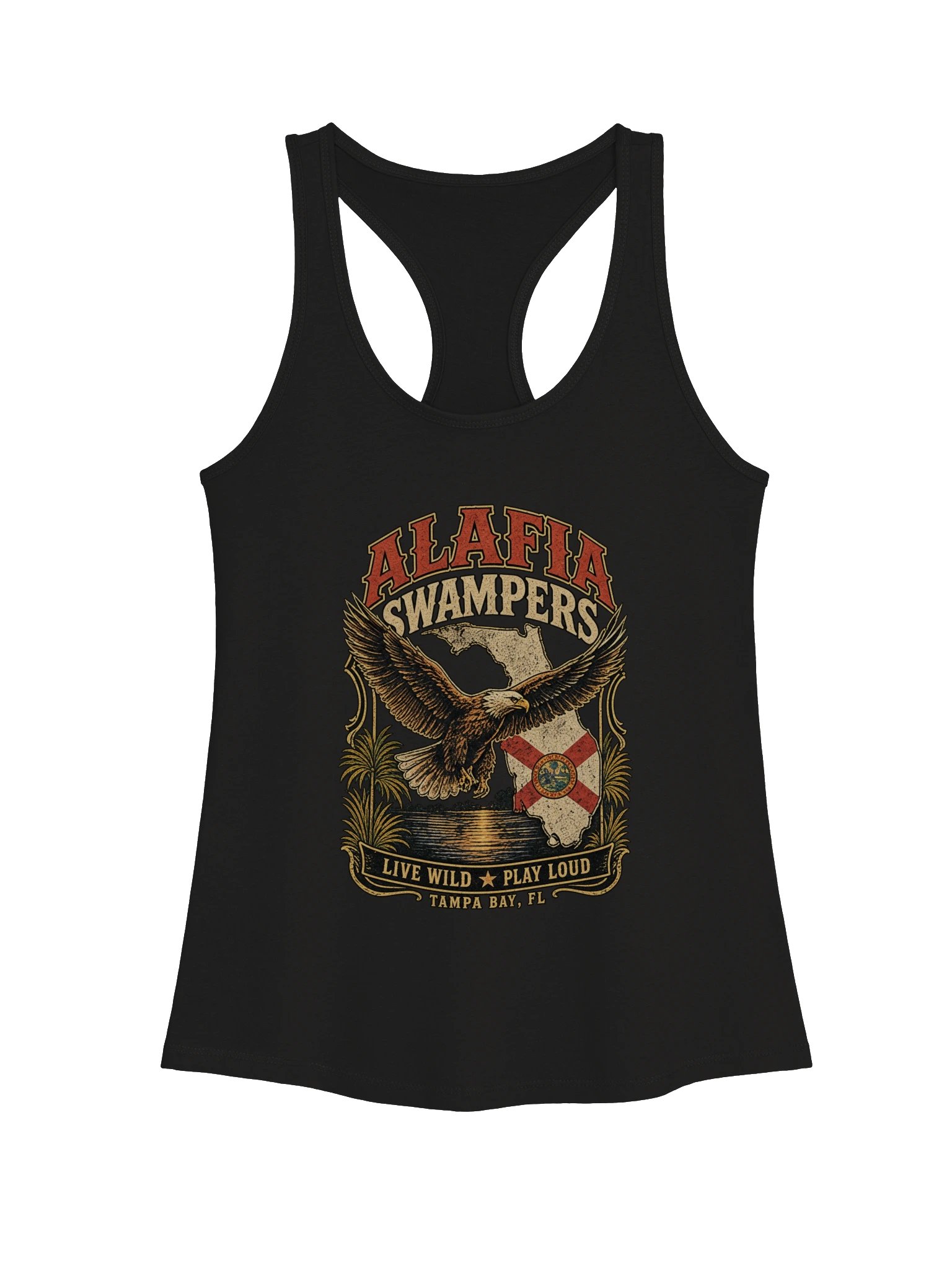 Live Wild, Play Loud — Ladies Racerback Tank product image (1)