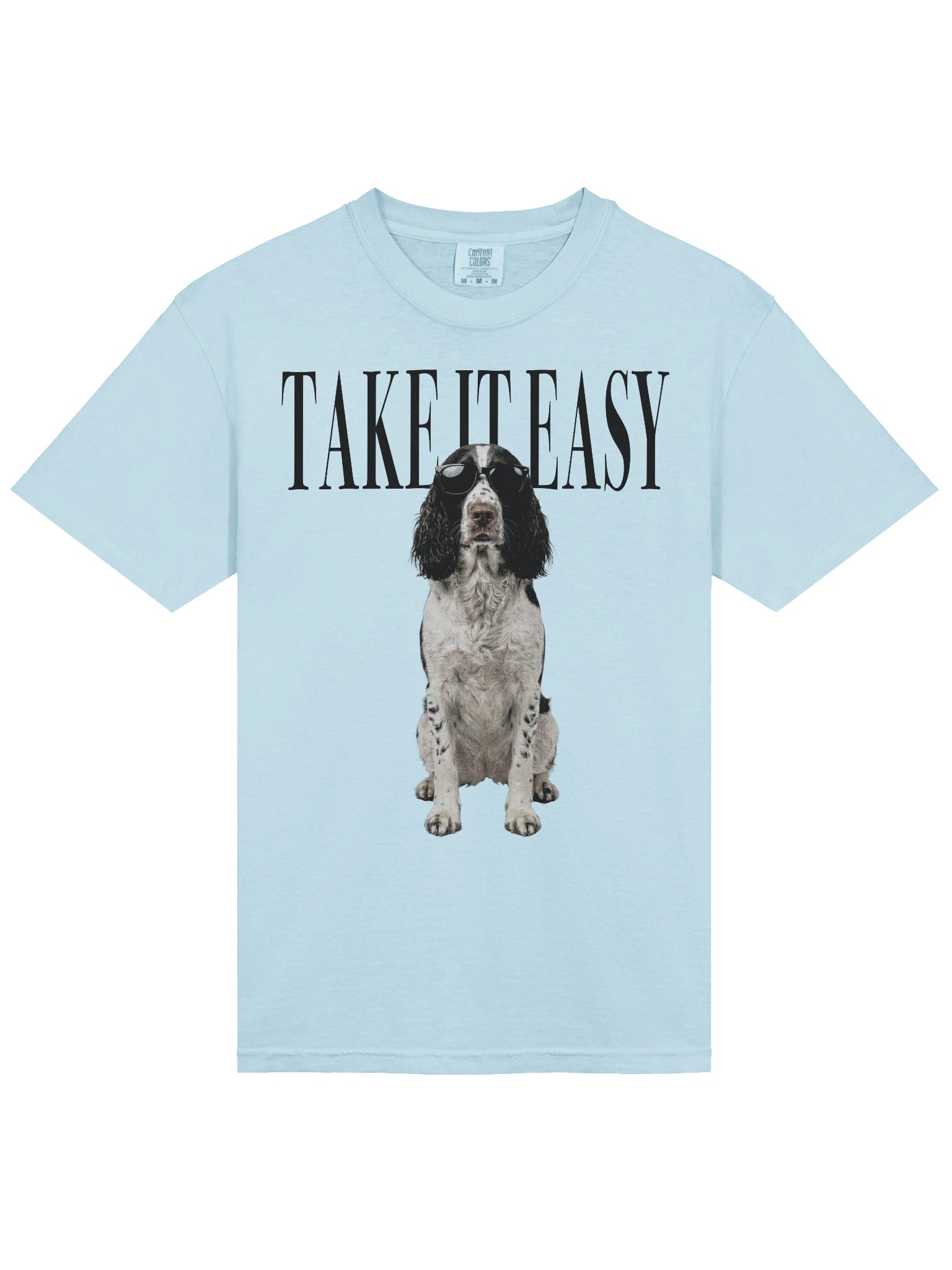 Take It Easy '90s Pop Vintage-Style T-Shirt for Springer Spaniel(Black & White) Owner product image (6)