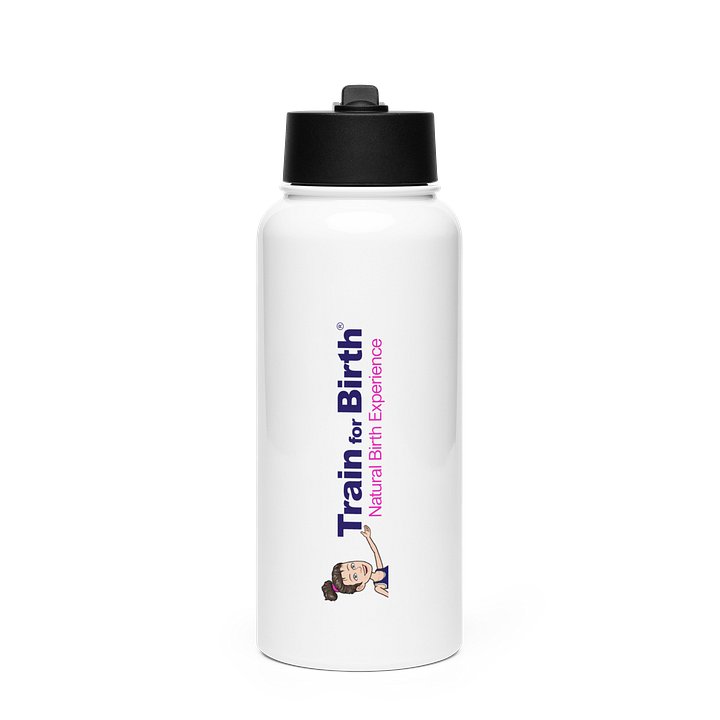 Train for Birth® 32oz Stainless Steel White Water Bottle product image (1)