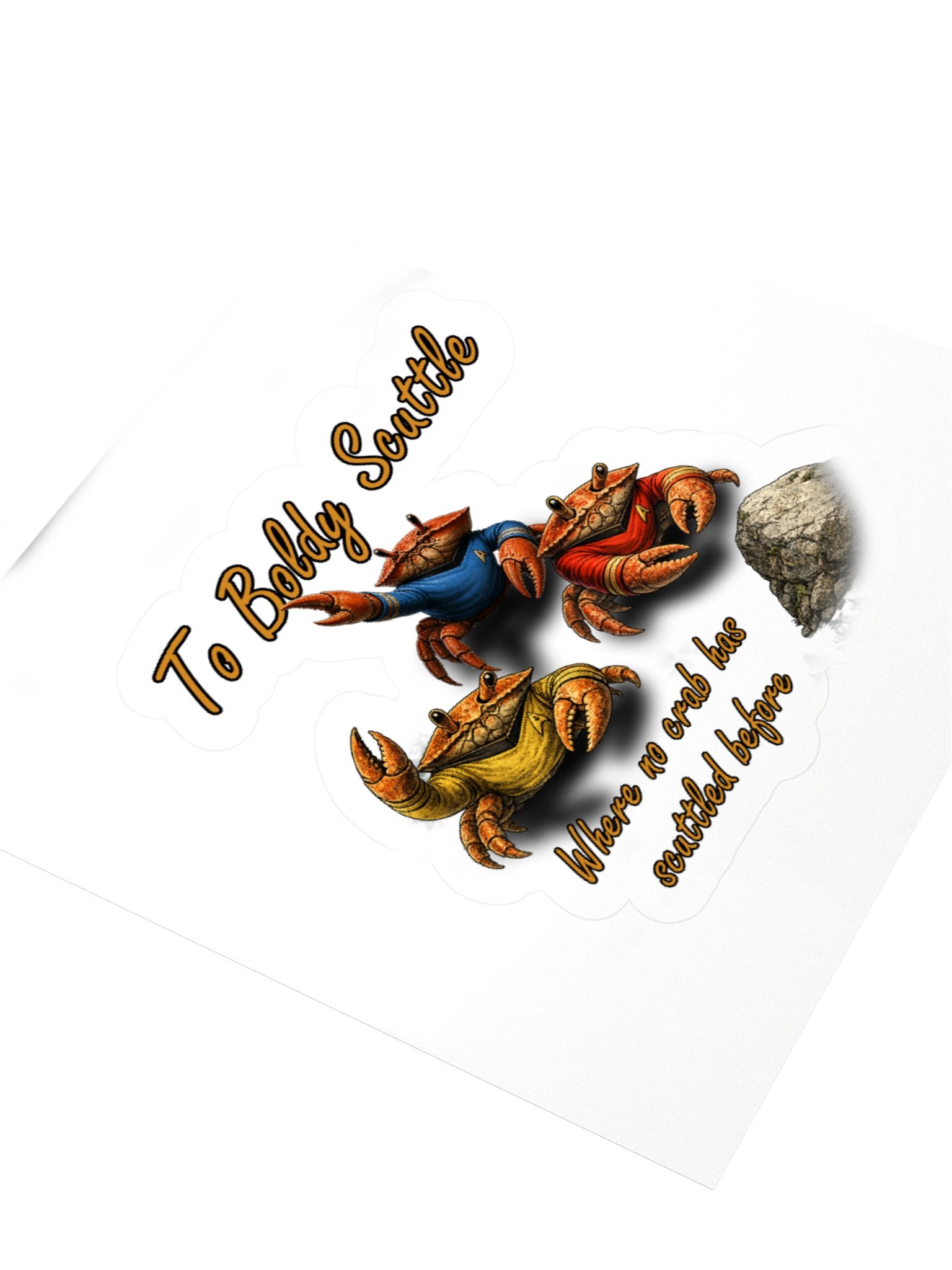 To Boldly Scuttle — Cartoon Crab Kiss-Cut Stickers product image (8)