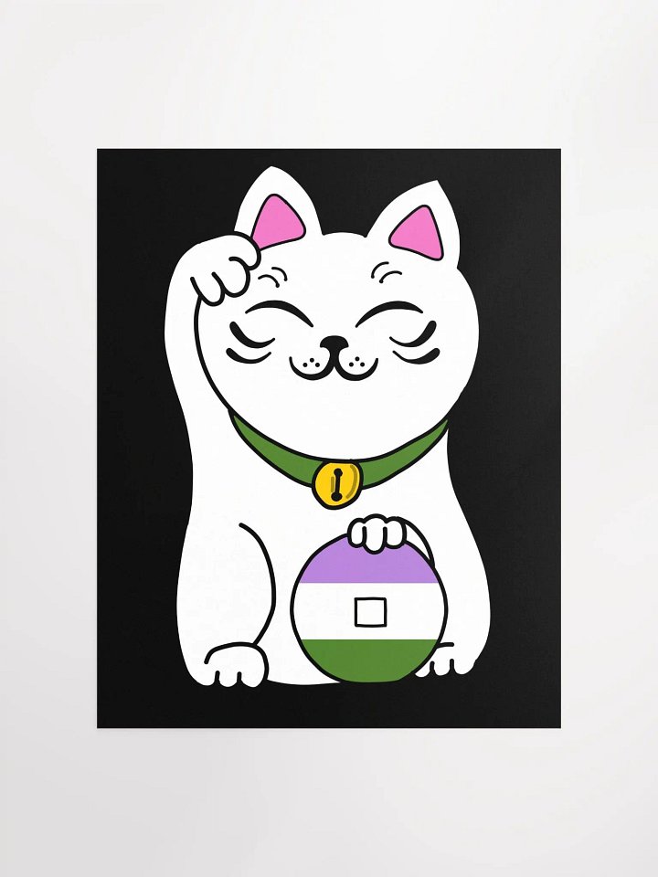 Maneki neko genderqueer pride poster product image (1)