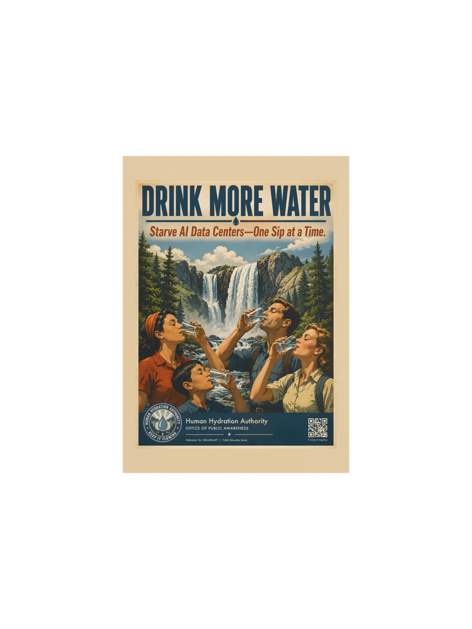 Drink More Water — Dystopian Water Wars Resistance Poster product image (1)