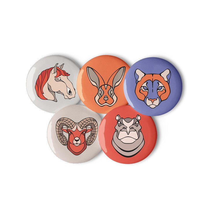 Whimsy Critters - Set of 5 Pin Buttons product image (2)
