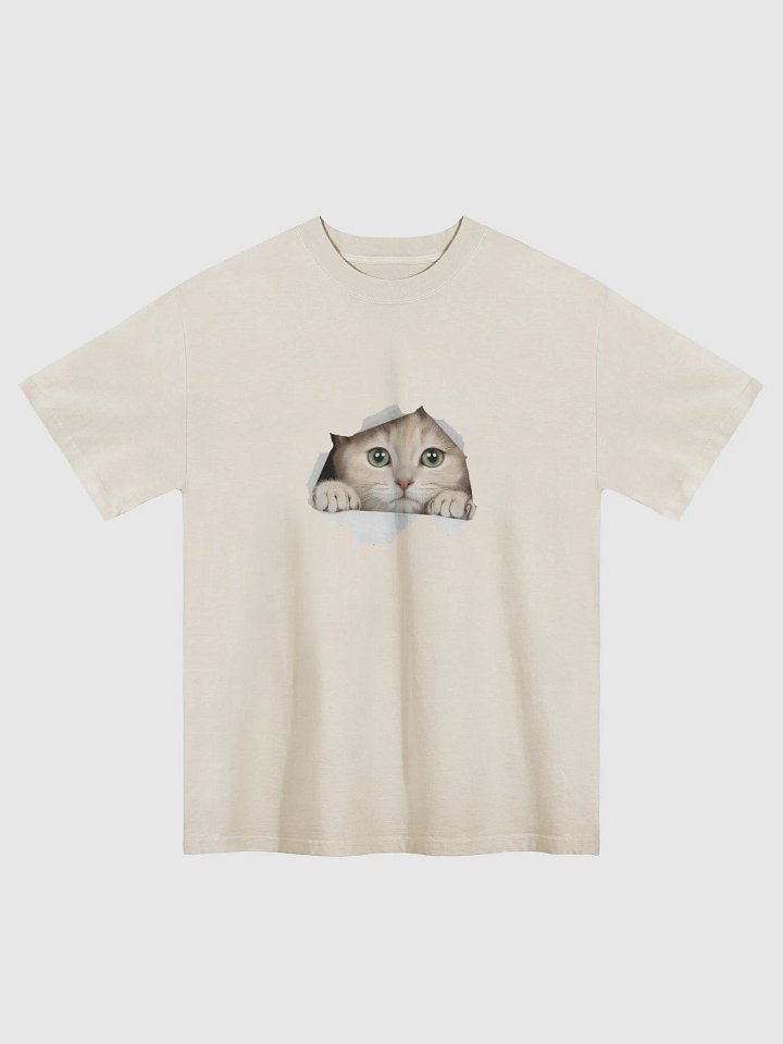 Peekaboo Kitty Oversized Faded T-Shirt product image (1)
