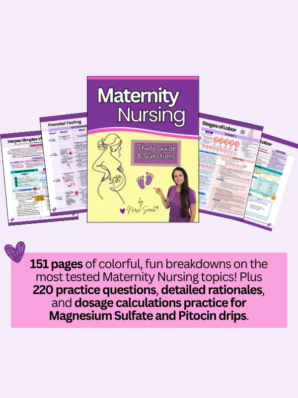 Maternity Nursing Study Guide and Questions by Nurse Sarah® (Digital) product image (6)