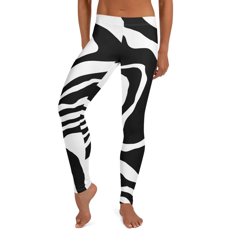 B/W Monochrome Waves Leggings product image (6)