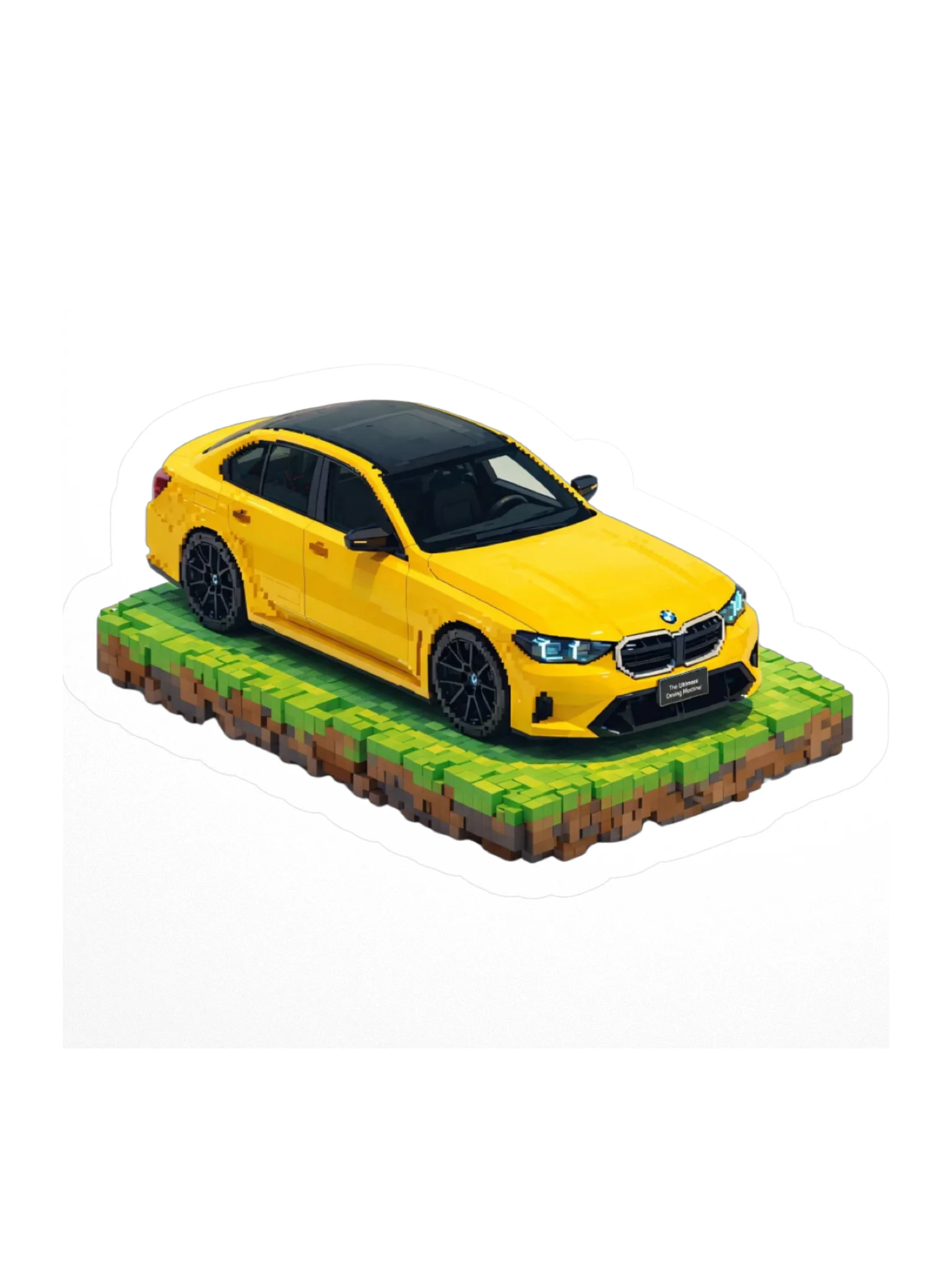 Speed Yellow BMW M5 Sticker (Pixel, Retro, Minecraft) product image (1)