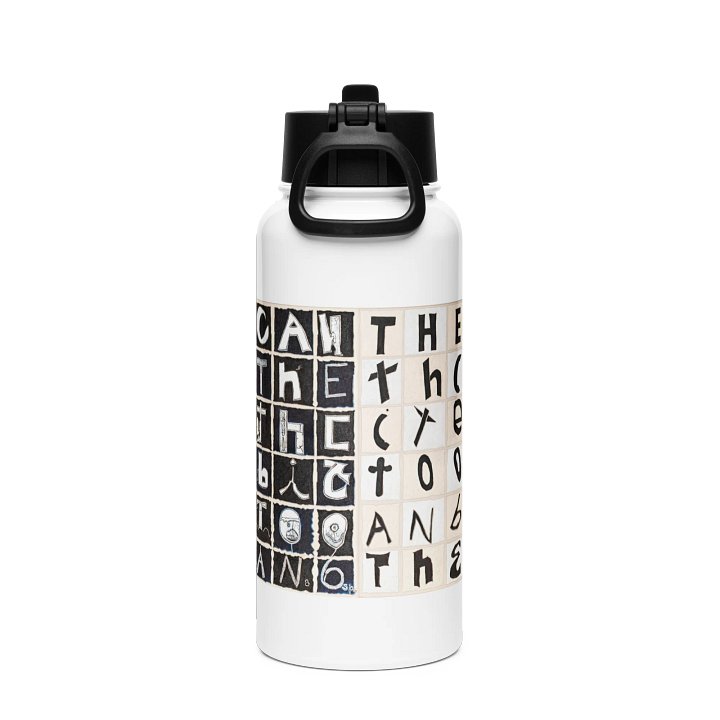 The Tooth Can Bite Stainless Steel Water Bottle with a Straw Lid in White product image (2)