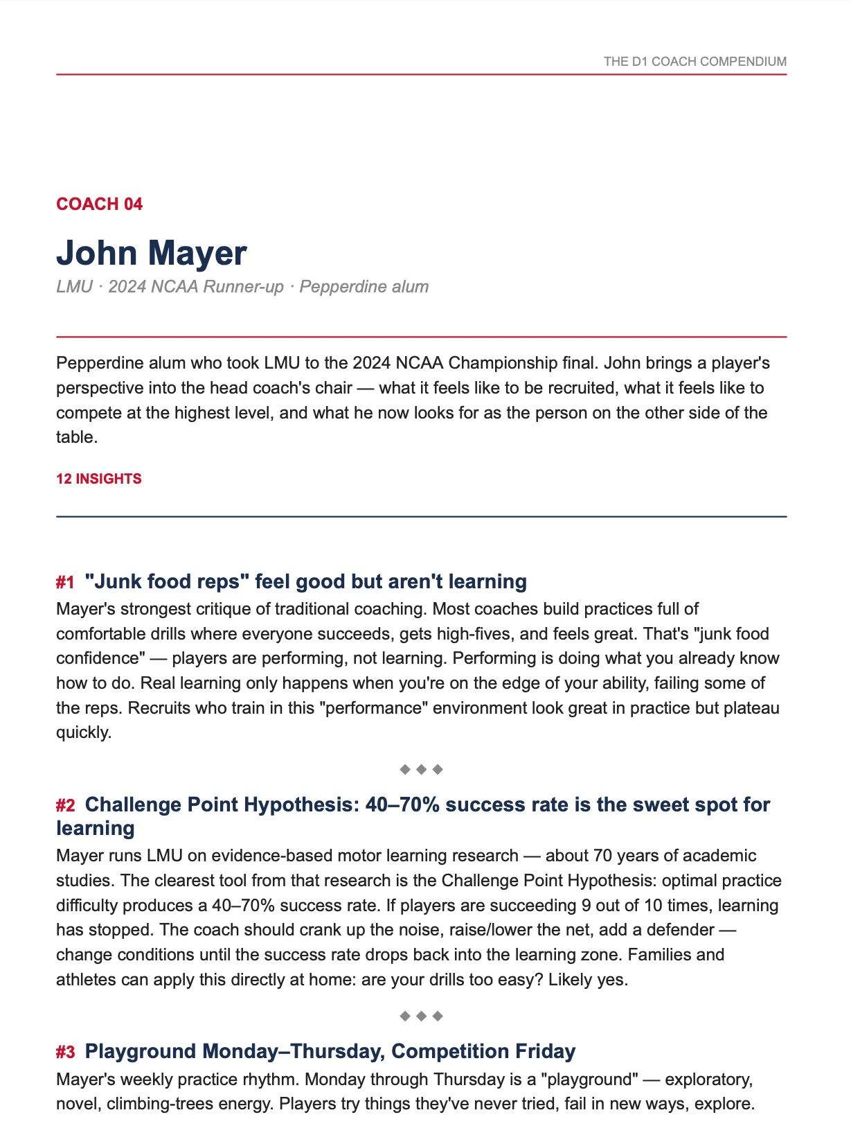The D1 Coach Compendium — 191 D1 Beach Head Coach's Insights On Succesfull Recruiting product image (2)