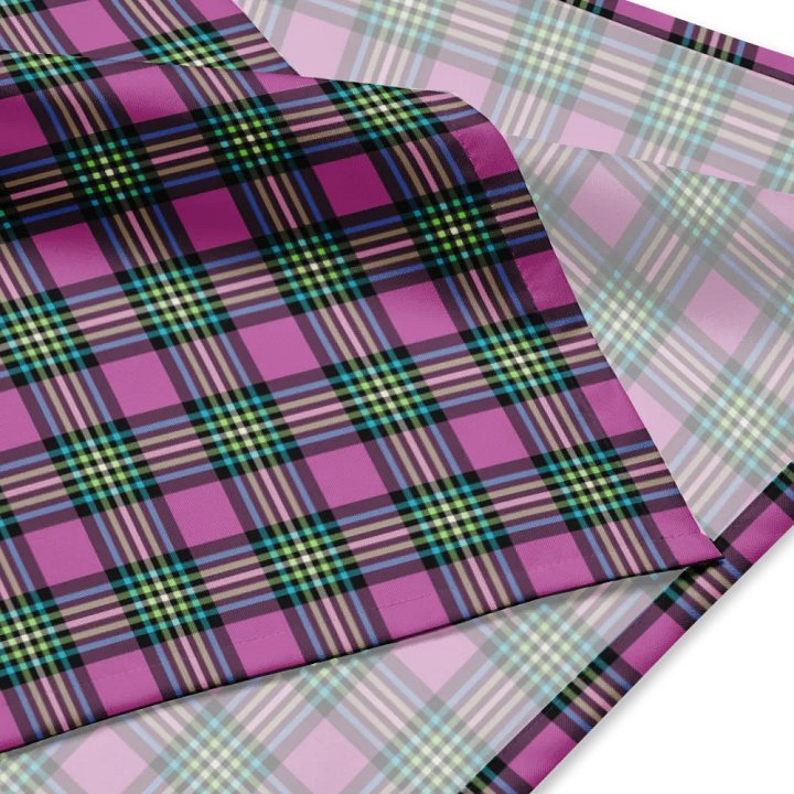 Purple and Turquoise Plaid Bandana product image (2)