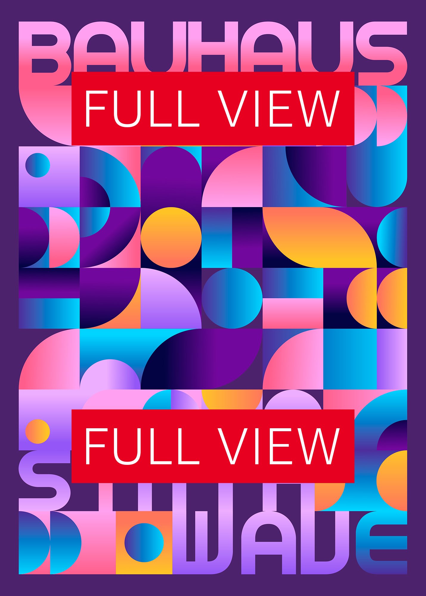 Synthwave Bauhaus Neon poster #2 (dark purple-pink) — abstract poster, retrowave print, vaporwave geometric art, 1980s print, 1930s decor product image (3)
