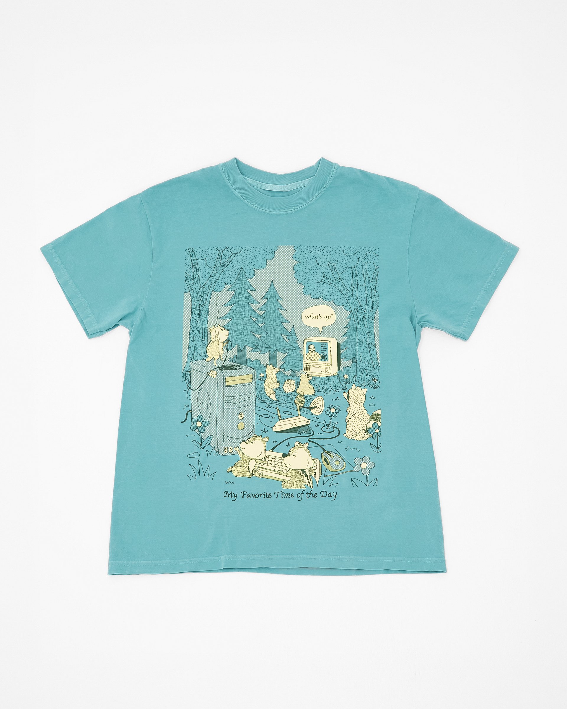 STREAM WITH ME TEE- SEAFOAM product image (1)