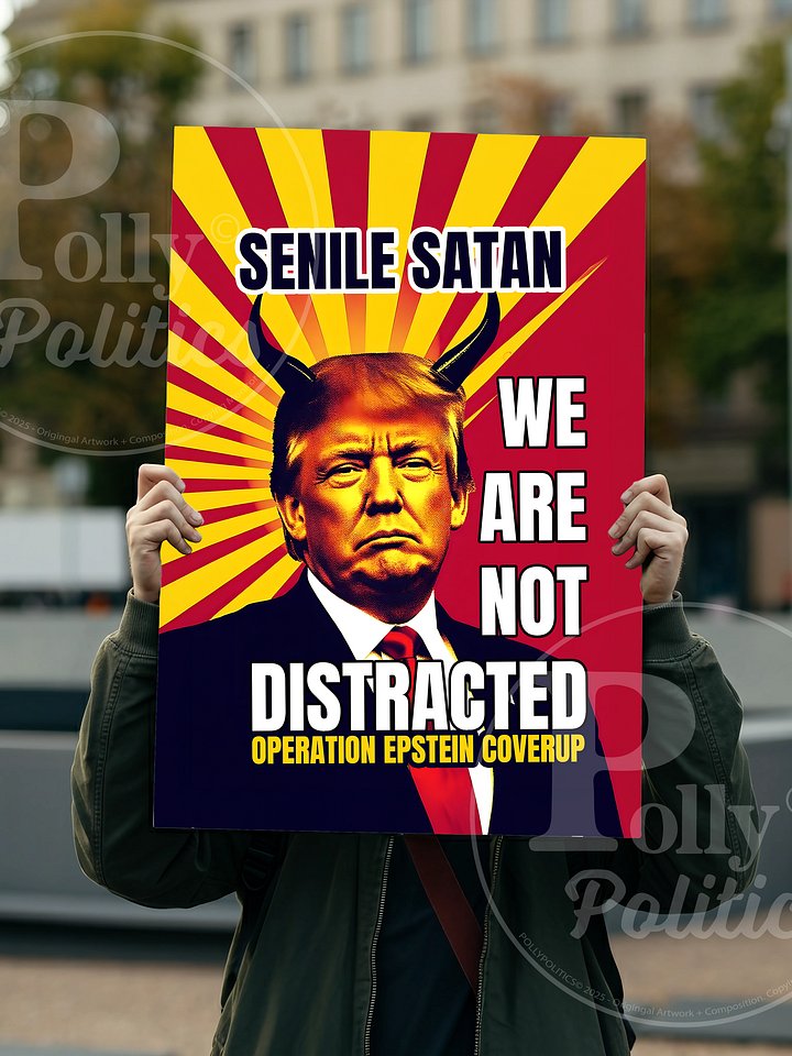Senile Satan We Are Not Distracted Protest Poster product image (2)