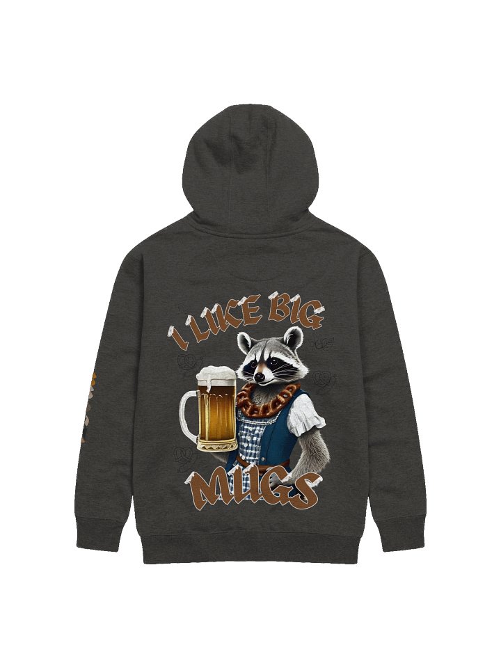 Oktoberfest, I like big Mugs on back, Prost on sleeve Cotton Heritage Unisex Premium Hoodie product image (2)