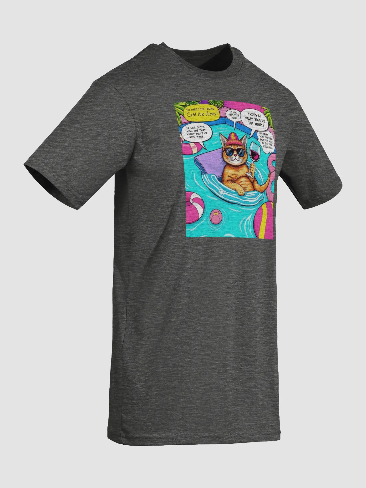 Wine Cat Pool Day Tee product image (14)
