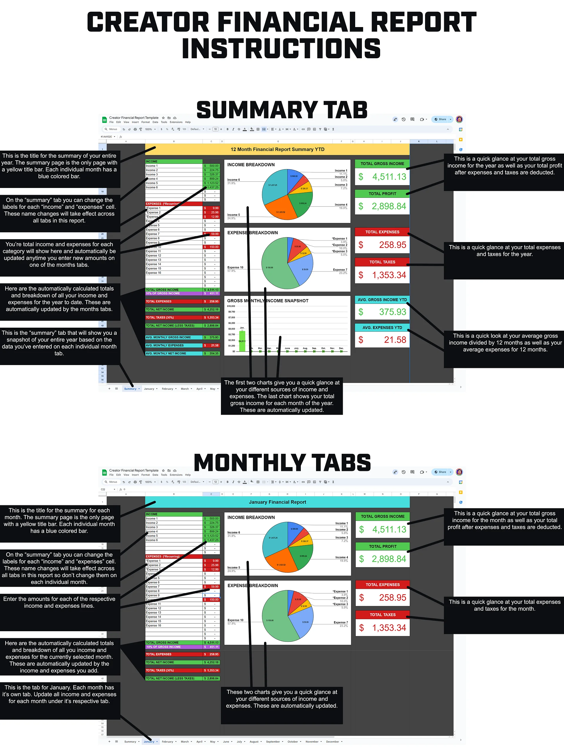 Creator Financial Report (Google Sheets) product image (2)