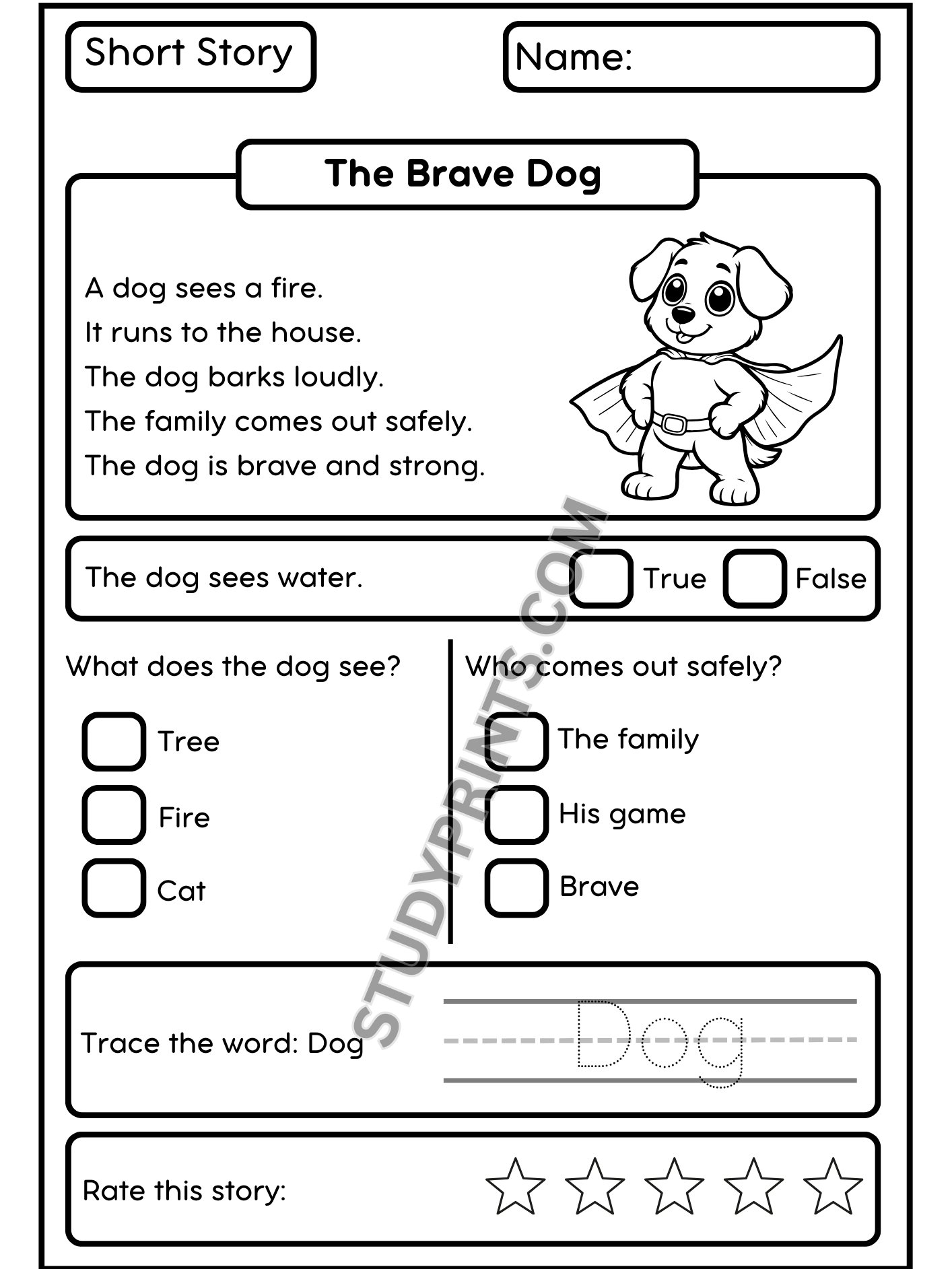 kindergarten reading comprehension worksheets | 20-Page Printable PDF product image (2)