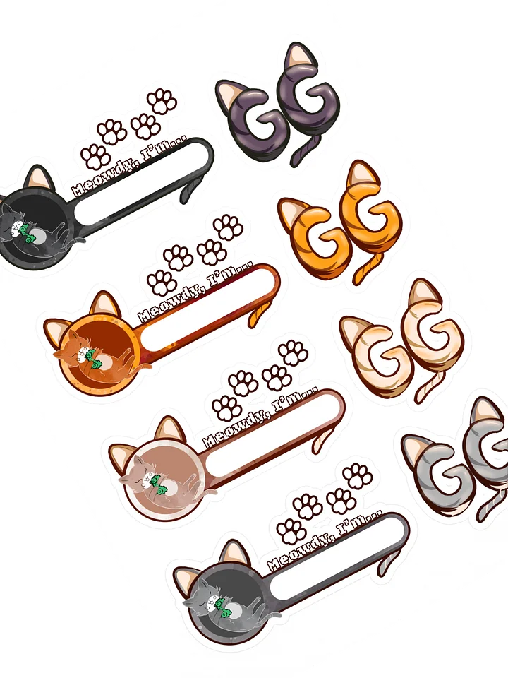 Name-Tag Gaming Cat Stickers product image (1)