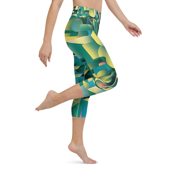 Abstract Lithographic Pattern Design Yoga Capri Legging - V8 product image (2)