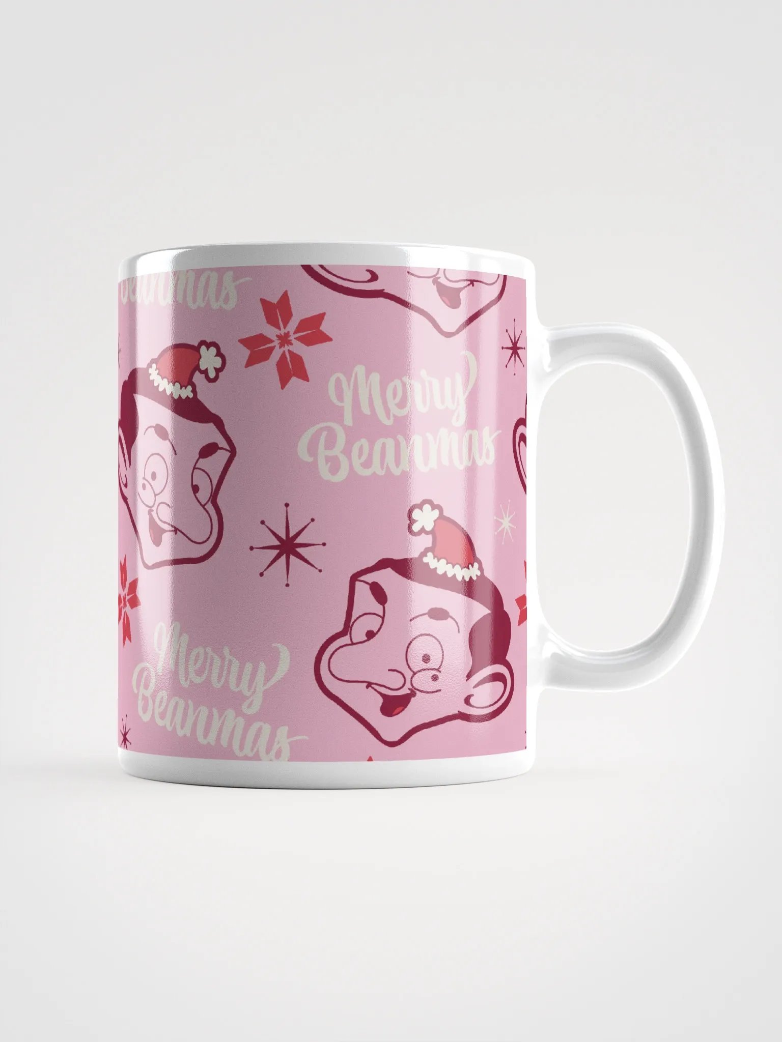 Merry Beanmas pink mug product image (1)