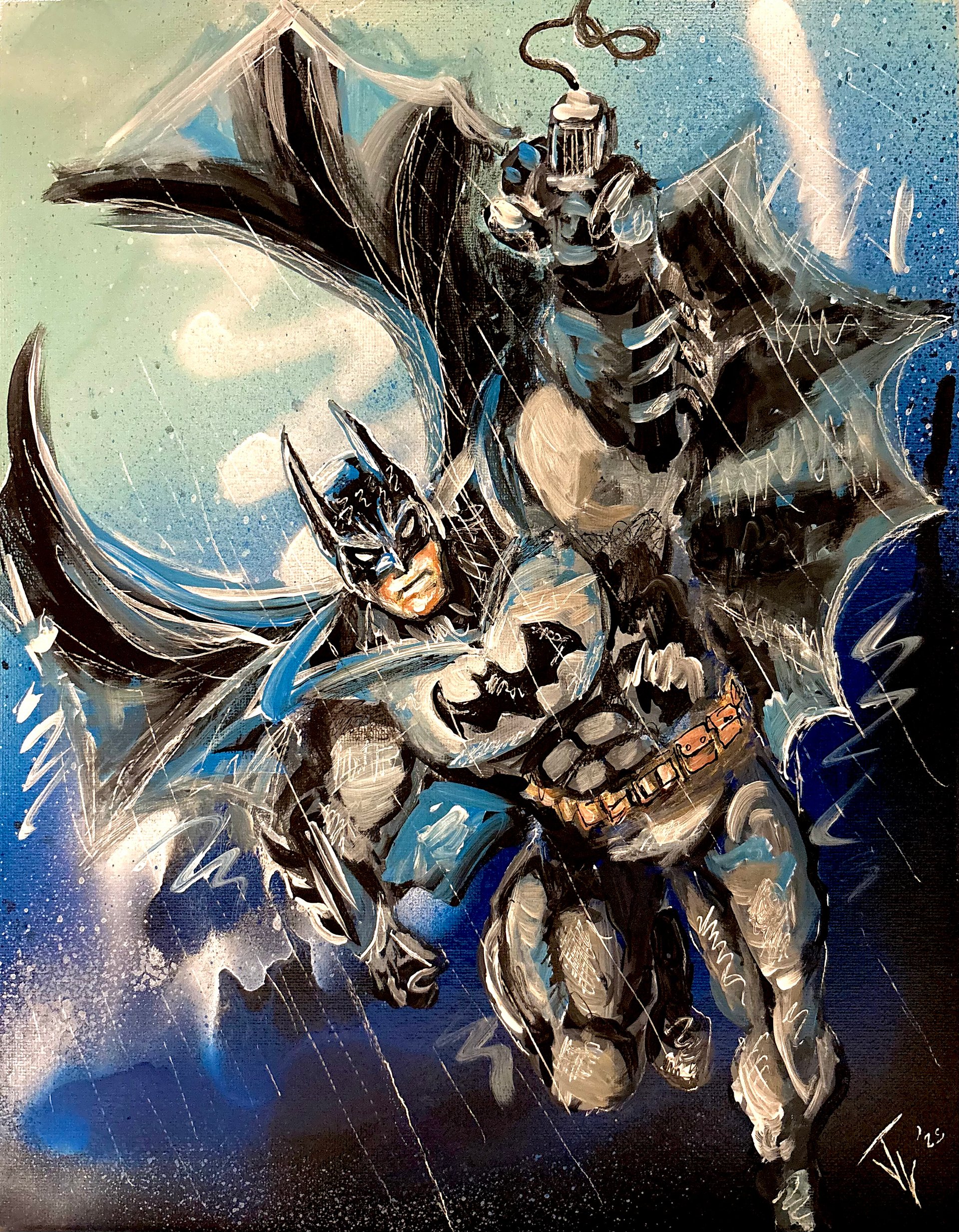 Canvas Prints of Batman Grappling in the Rain product image (1)