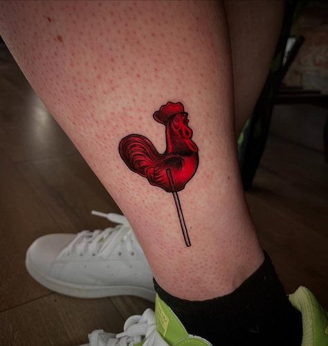 Tattooed a cocksucker today!! 😂 Thank you for this fun little guy, Amber! ❤️