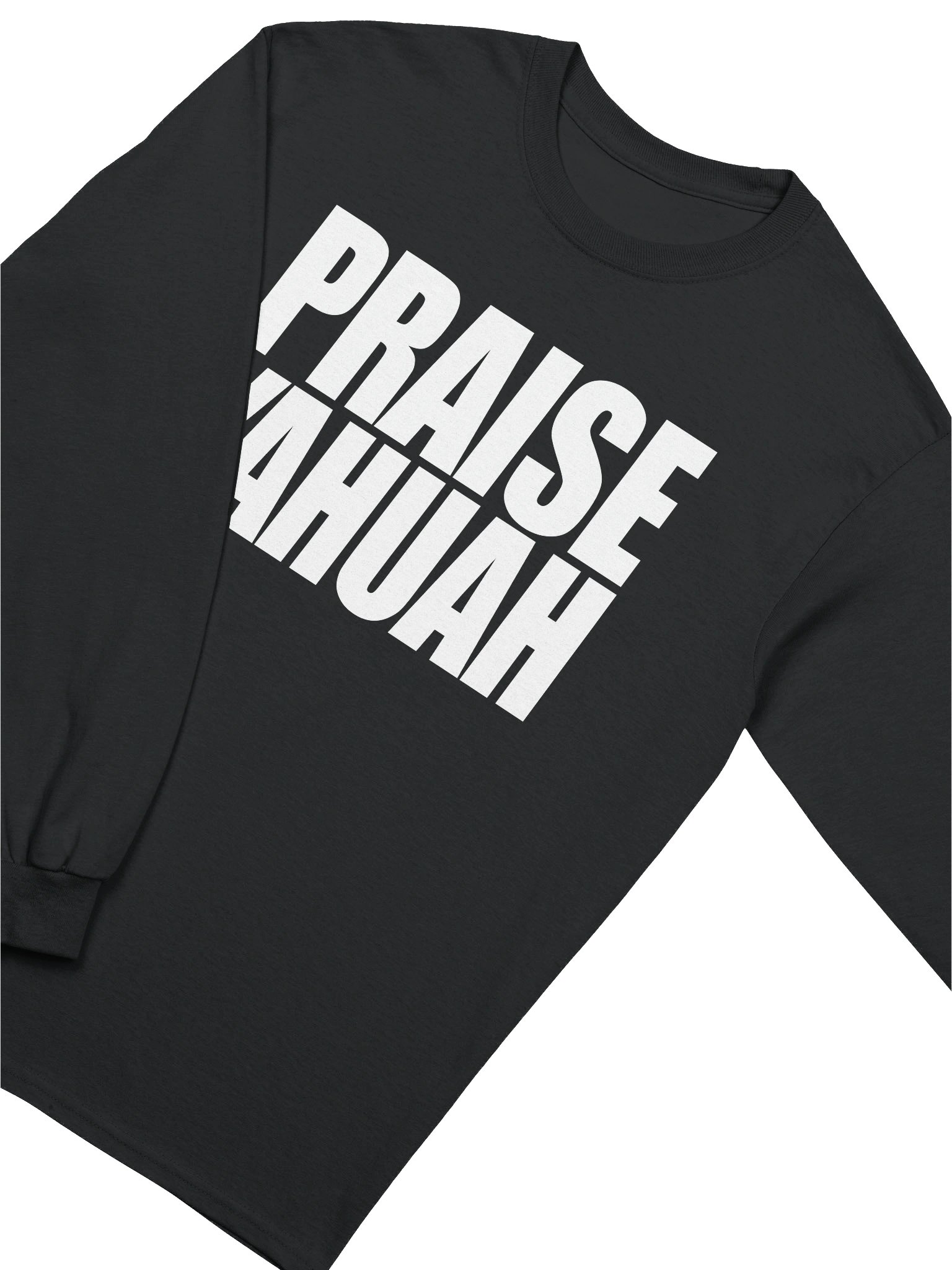 PRAISE YAHUAH Long Sleeve T-Shirt | Sacred Name Hebrew Faith Apparel | Midweight Cotton product image (3)