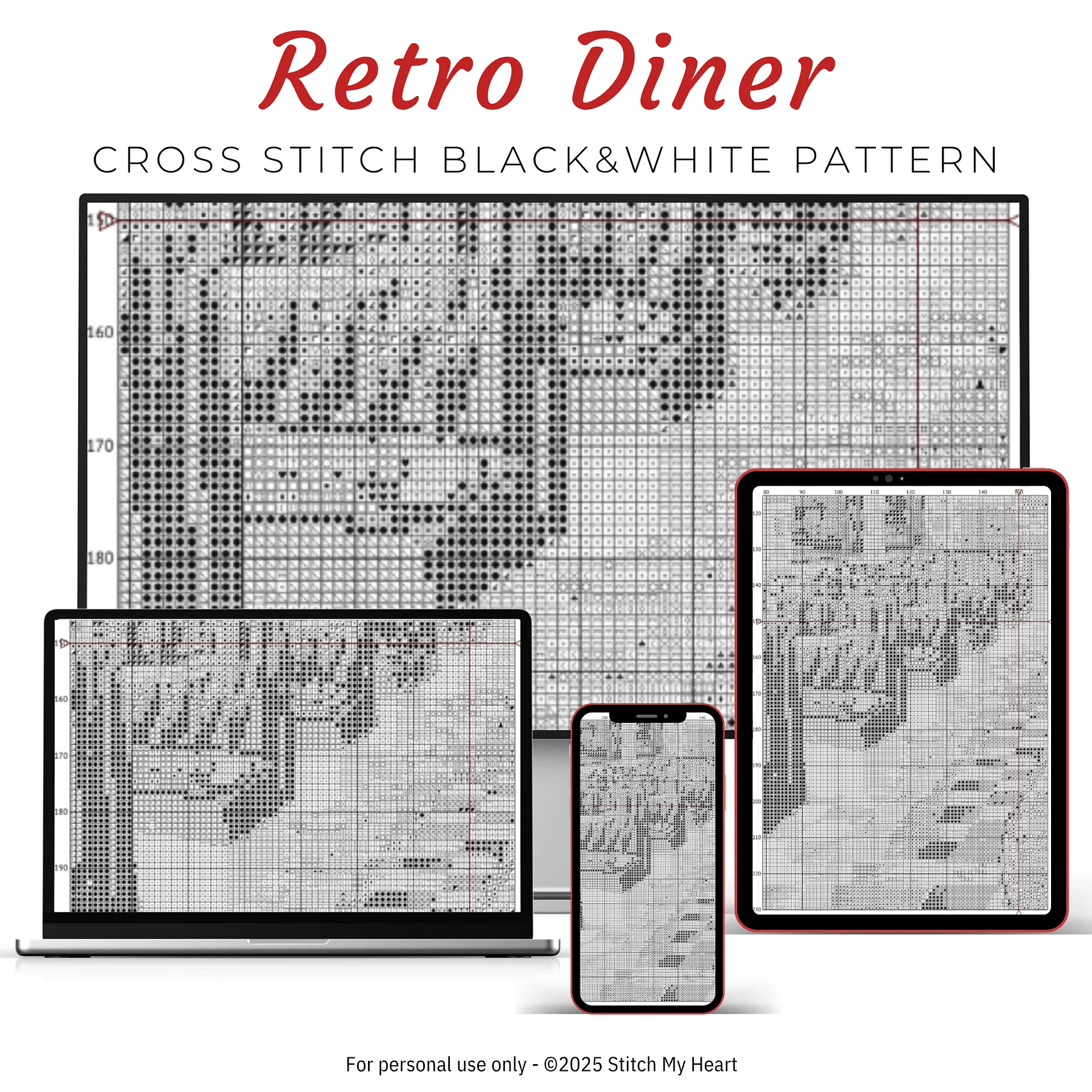 Retro Diner Cross Stitch Pattern product image (4)