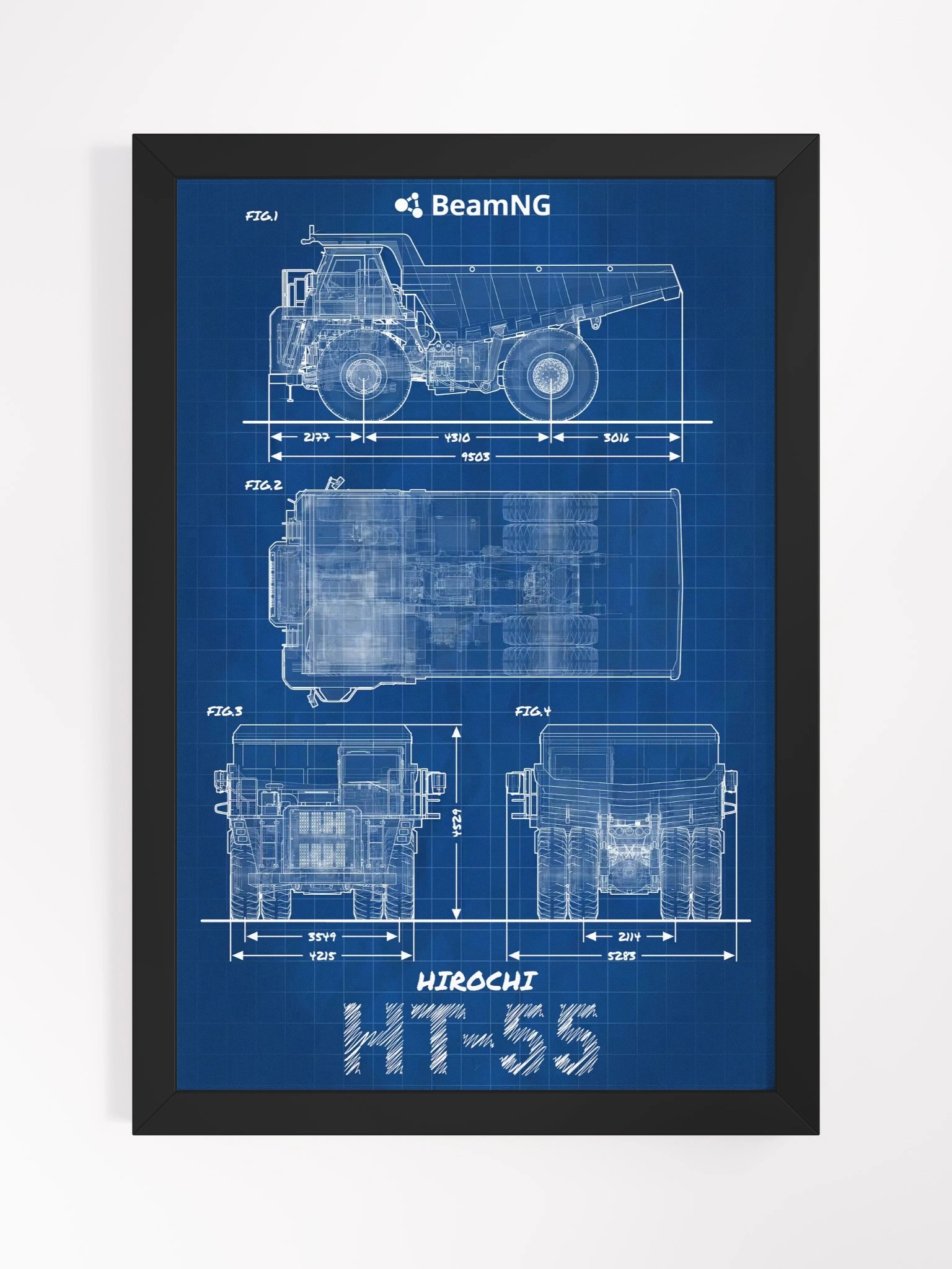 Framed Poster: Hirochi HT-55 Blueprint product image (1)