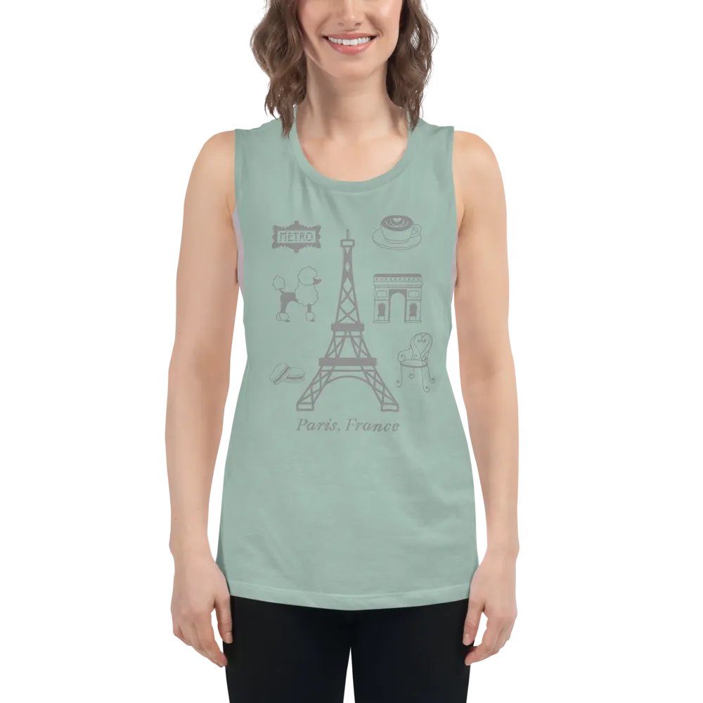 Parisian Landmarks Flowy Muscle Tank product image (12)