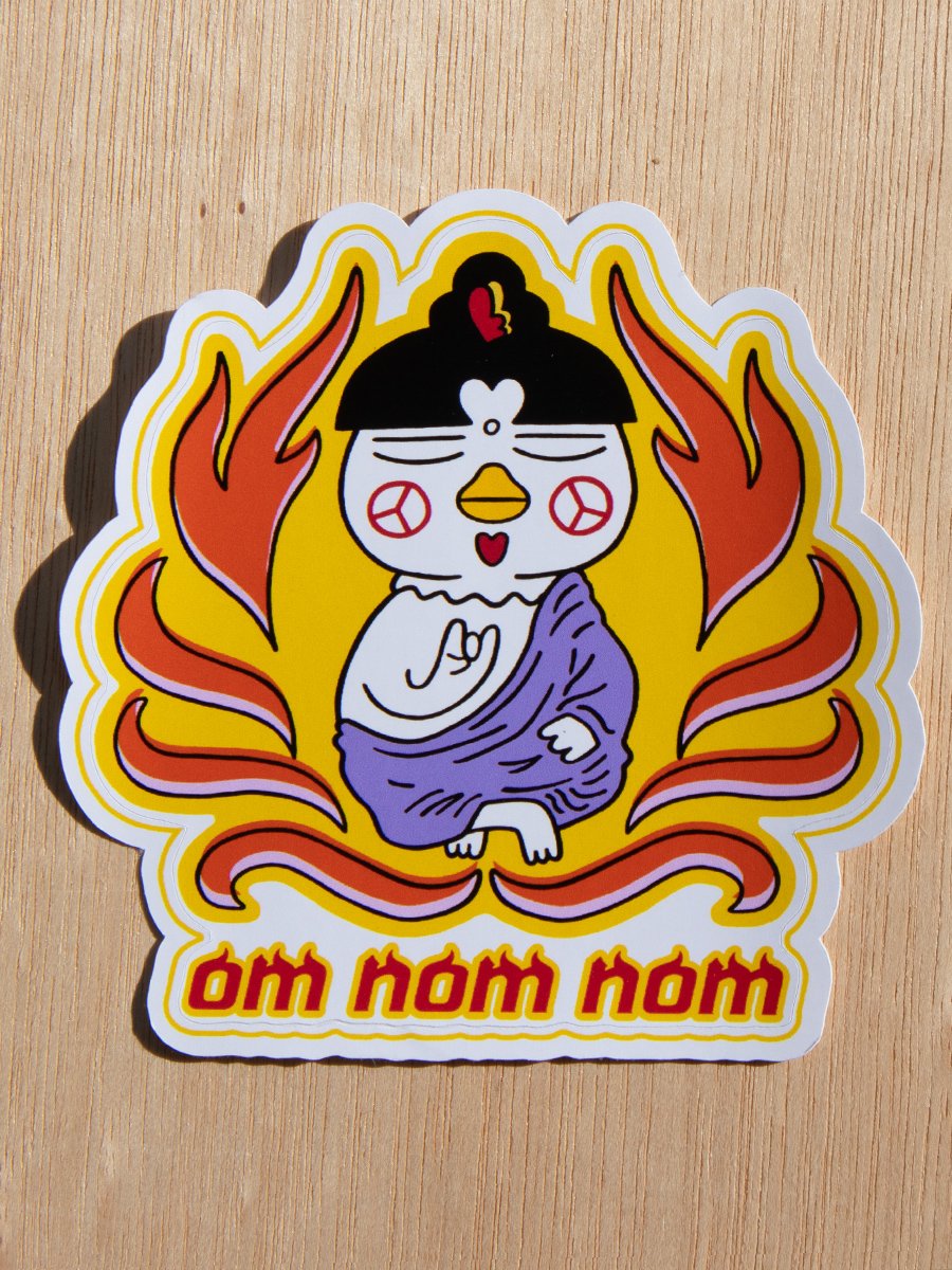 Meditating Zen Buddha Chicken Sticker | "Om Nom Nom" product image (3)
