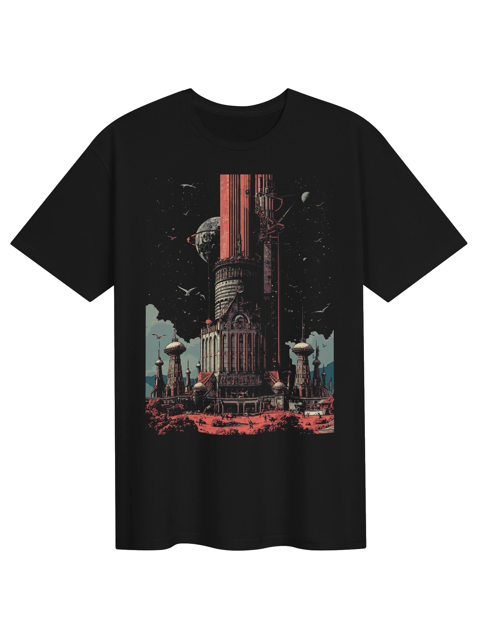 Retro Sci-Fi Tower Spaceport T-Shirt product image (1)
