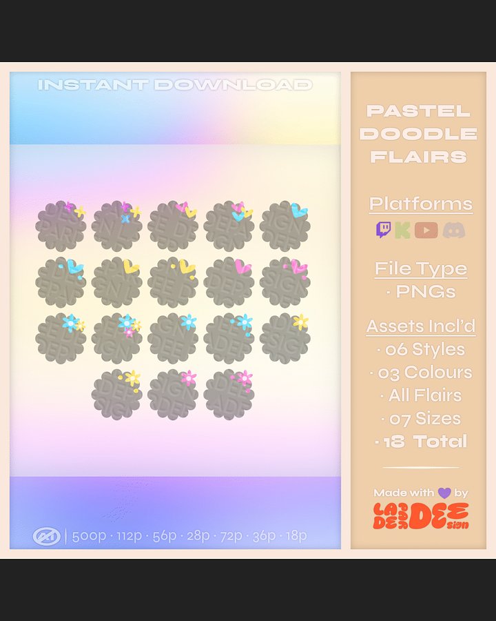 Pastel Doodle Flairs product image (1)