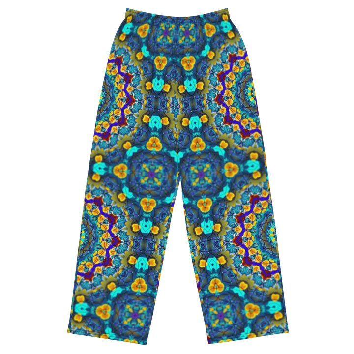 Blue Green Blur Kaleidoscope Wideleg Pants product image (2)